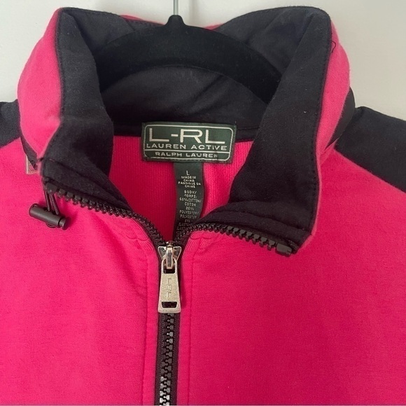 L-RL Lauren Active Colorblock Full Zip Long Sleeve Hidden Hood Jacket - Picture 4 of 12